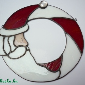 Télapós dísz, Karácsony, Karácsonyi lakásdekoráció, Karácsonyi lakásdíszek, Üvegművészet, MESKA