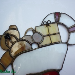 Mikulás csizma - karácsony - adventi díszek - adventi ablakdekoráció - Meska.hu