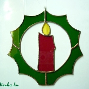 Gyertyás koszorú - karácsony - adventi díszek - adventi ablakdekoráció - Meska.hu