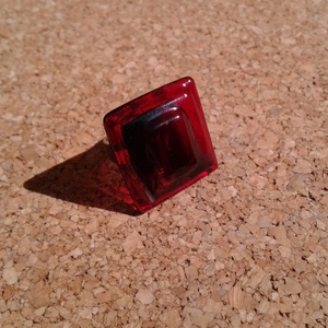 Az örök piros-fekete gyűrű - ékszer - gyűrű - üveglencsés gyűrű - Meska.hu