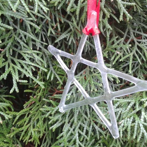 Csillag szett , Karácsony, Karácsonyi lakásdekoráció, Karácsonyfadíszek, Üvegművészet, MESKA