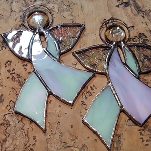 Irizáló  angyal  - karácsony - adventi díszek - adventi ablakdekoráció - Meska.hu