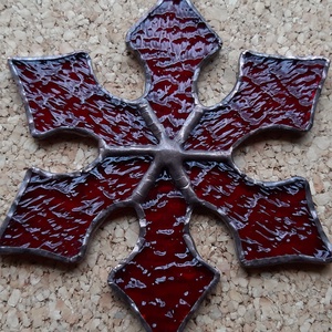 Piros csillag, Karácsony, Adventi díszek, Adventi ajtódísz, Üvegművészet, MESKA