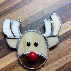 Rudolf  szarvas, Karácsony, Karácsonyi lakásdekoráció, Karácsonyi ajtódíszek, Üvegművészet, MESKA