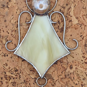 Kék angyal kristállyal - karácsony - adventi díszek - adventi ajtódísz - Meska.hu