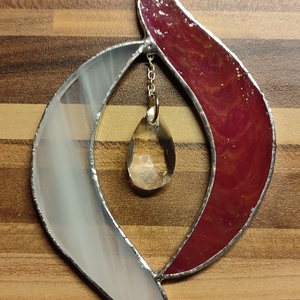 Piros fehér ablakdísz - Meska.hu