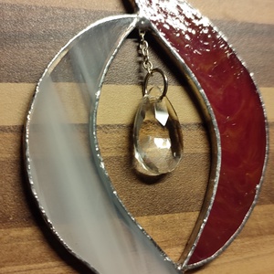 Piros fehér ablakdísz - karácsony - adventi díszek - adventi ablakdekoráció - Meska.hu