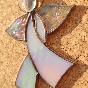 Irizáló  angyal  - karácsony - adventi díszek - adventi ablakdekoráció - Meska.hu