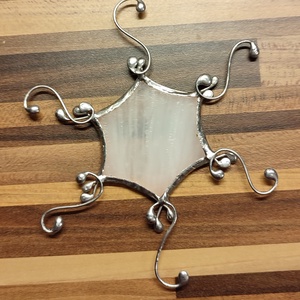 Fehér csillag, Karácsony, Adventi díszek, Adventi ablakdekoráció, Üvegművészet, MESKA