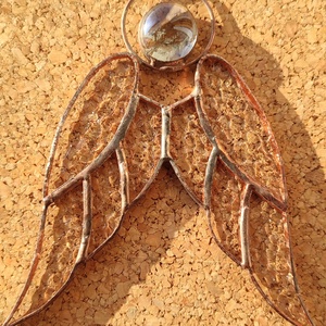 Angyal szárny, Karácsony, Adventi díszek, Adventi ablakdekoráció, Üvegművészet, MESKA