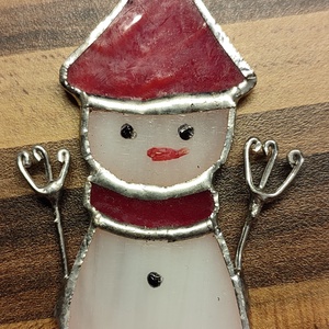 Hóemberke, Karácsony, Karácsonyi lakásdekoráció, Karácsonyi lakásdíszek, Üvegművészet, MESKA