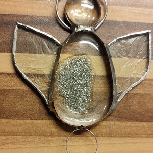 Csillogó angyal kristállyal - karácsony - adventi díszek - adventi ajtódísz - Meska.hu