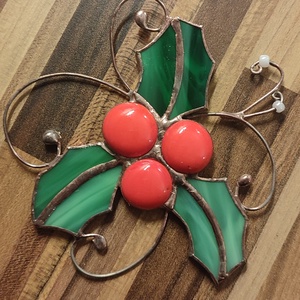 Piros fagyal - karácsony - adventi díszek - adventi ajtódísz - Meska.hu