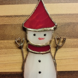 Hóemberke, Karácsony, Karácsonyi lakásdekoráció, Karácsonyi lakásdíszek, Üvegművészet, MESKA