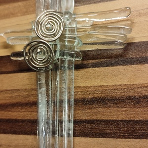 Áttetsző üveg kereszt  - karácsony - karácsonyi lakásdekoráció - karácsonyi ajtódíszek - Meska.hu