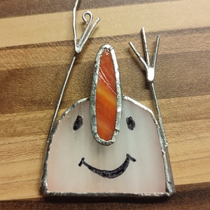 Hóemberke, Karácsony, Karácsonyi lakásdekoráció, Karácsonyi lakásdíszek, Üvegművészet, MESKA