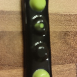 Fekete zöld pöttyös medál, Ékszer, Nyaklánc, Medál, Ékszerkészítés, Üvegművészet, MESKA