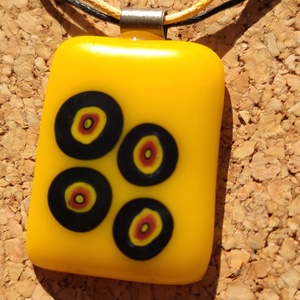 Sárga körök  medál - ékszer - nyaklánc - medál - Meska.hu