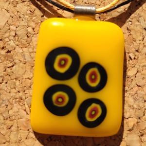 Sárga körök  medál, Ékszer, Nyaklánc, Medál, Ékszerkészítés, Üvegművészet, MESKA