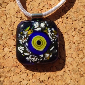 Sárga körök  szilánkos medál, Ékszer, Nyaklánc, Medál, Ékszerkészítés, Üvegművészet, MESKA