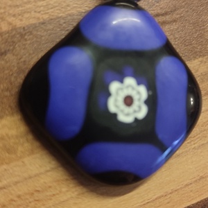 Kék virág medál - ékszer - nyaklánc - medál - Meska.hu