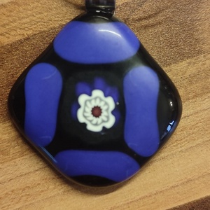 Kék virág medál - ékszer - nyaklánc - medál - Meska.hu