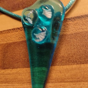 Kék haromszög medál - ékszer - nyaklánc - medál - Meska.hu