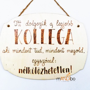 Kollégáknak és kolléganőknek készült pirogravírozott képecske - otthon & életmód - dekoráció - kép & falikép - táblakép - Meska.hu