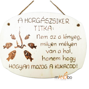 Vicces képecske horgászatkedvelőknek, Otthon & Életmód, Dekoráció, Kép & Falikép, Táblakép, Gravírozás, pirográfia, MESKA