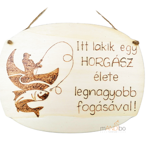 Vicces képecske horgászatkedvelőknek, Otthon & Életmód, Dekoráció, Kép & Falikép, Táblakép, Gravírozás, pirográfia, MESKA