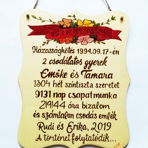 Házassági évfordulóra, Valentinnapra készült személyre szabható pirogravírozott kép - otthon & életmód - dekoráció - kép & falikép - fából készült kép - Meska.hu
