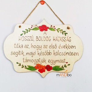 Évfordulóra készült virágmintás képecske, Otthon & Életmód, Dekoráció, Ajtó- és ablak dekoráció, Ajtódísz & Kopogtató, Gravírozás, pirográfia, MESKA