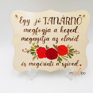 Virágos mintás kép legjobb tanárnak, tanárnőnek, tanítónéninek, óvónéninek, Otthon & Életmód, Dekoráció, Ajtó- és ablak dekoráció, Ajtódísz & Kopogtató, Gravírozás, pirográfia, MESKA