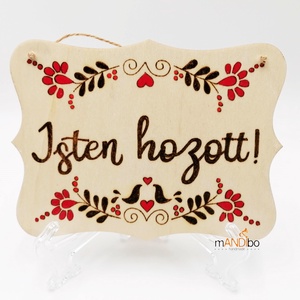 Tulipános magyaros mintás Isten hozott pirogravírozott kép - Meska.hu