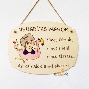Nyugdíjasoknak készült pirogravírozott képecske - Meska.hu
