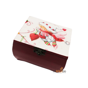 Karácsonyi angyalkás dobozka, Karácsony, Karácsonyi lakásdekoráció, Karácsonyi lakásdíszek, Decoupage, transzfer és szalvétatechnika, MESKA