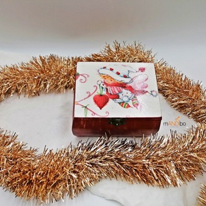 Karácsonyi angyalkás dobozka - karácsony - karácsonyi lakásdekoráció - karácsonyi lakásdíszek - Meska.hu