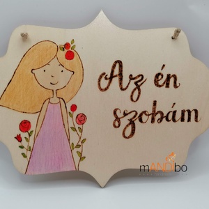 Az én szobám - lányos gyerekszoba ajtajára  - Meska.hu