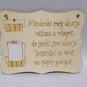 Vicces kép fürdőszobába, Otthon & Életmód, Fürdőszoba, Fürdőszobai dekoráció, Gravírozás, pirográfia, MESKA