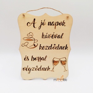 Kávé bor pirogravírozott kép , Otthon & Életmód, Dekoráció, Kép & Falikép, Táblakép, Gravírozás, pirográfia, MESKA