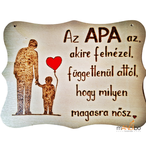 Pirogravírozott kép apának, Otthon & Életmód, Dekoráció, Kép & Falikép, Fából készült kép, Gravírozás, pirográfia, MESKA