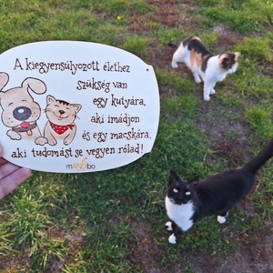 Kutya / macska kedvelőknek - vicces kopogtató - pirogravírozott képecske, Otthon & Életmód, Dekoráció, Ajtó- és ablak dekoráció, Ajtótábla, Gravírozás, pirográfia, MESKA