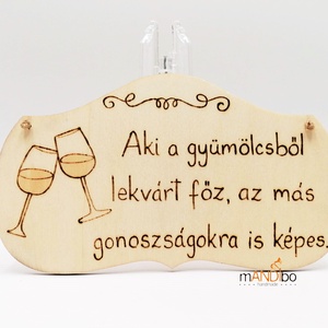 Vicces pálinkás képecske, Otthon & Életmód, Dekoráció, Kép & Falikép, Táblakép, Gravírozás, pirográfia, MESKA