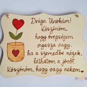 Unokának készült pirogravírozott képecske - otthon & életmód - dekoráció - kép & falikép - táblakép - Meska.hu