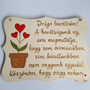 Pirogravírozott kép barátnőnek, Otthon & Életmód, Dekoráció, Kép & Falikép, Fából készült kép, Gravírozás, pirográfia, MESKA
