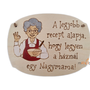 Nagymamának készült pirogravírozott képecske - Meska.hu