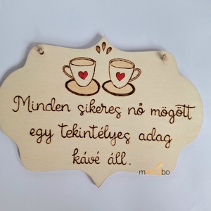 Kávés - vicces pirogravírozott kép , Otthon & Életmód, Dekoráció, Kép & Falikép, Fából készült kép, Gravírozás, pirográfia, MESKA