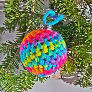 Horgolt szivárvány színű karácsonyfadísz  - karácsony - karácsonyi lakásdekoráció - karácsonyfadíszek - Meska.hu