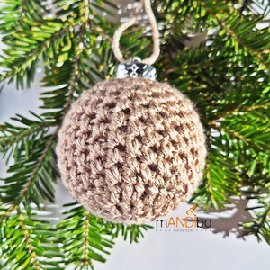 Horgolt drapp színű karácsonyfadísz , Karácsony, Karácsonyi lakásdekoráció, Karácsonyfadíszek, Horgolás, MESKA