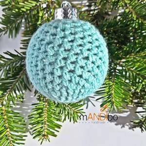 Horgolt mentazöld színű karácsonyfadísz  - Meska.hu